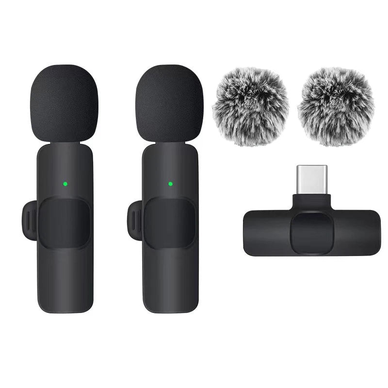 Micrófono portátil inalámbrico compatible con IPhone/Android